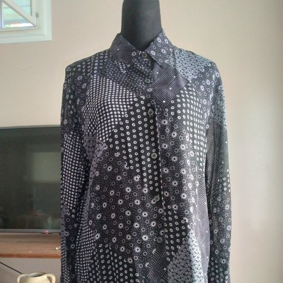 Jones New York Patterned Blouse | Size L - Picture 1 of 5